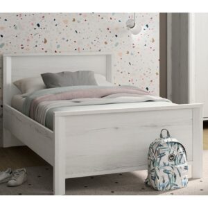 Lugano κρεβάτι μονό 209x96x80εκ. ( για στρώμα 90x190εκ. ή 90x200εκ. ) Whitewashed Oak