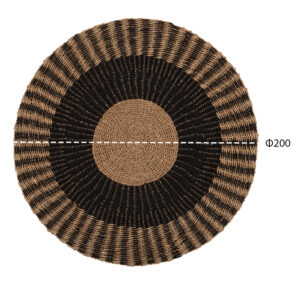 ΧΑΛΙ ΣΤΡΟΓΓΥΛΟ KIRKI HM7845 ΑΠΟ ΦΥΣΙΚΕΣ ΙΝΕΣ SEAGRASS ΜΑΥΡΟ-ΦΥΣΙΚΟ Φ200εκ.