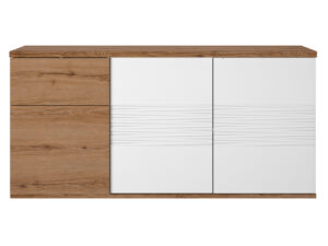 Otello μπουφές με 3 πόρτες και 1 συρτάρι 180x47x87εκ.  Helvezia Oak / Λευκό