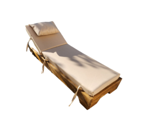 Ξαπλώστρα παραλίας ξύλινη Rhodos 190x60x25cm μπεζ + φυσικό - KORY4589