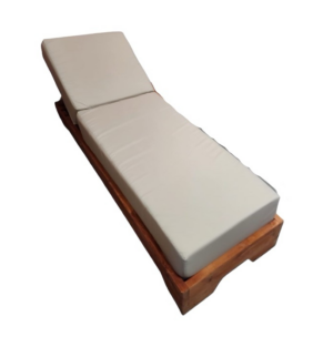 Ξαπλώστρα παραλίας ξύλινη Mylos 190x60x45cm μπεζ + καρυδί - KORY4589