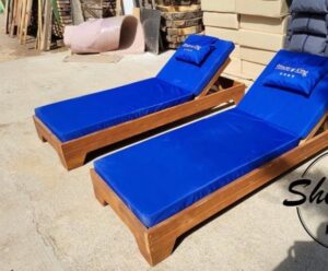 Ξαπλώστρα παραλίας ξύλινη Mylos 190x60x45cm μπεζ + καρυδί - KORY4589