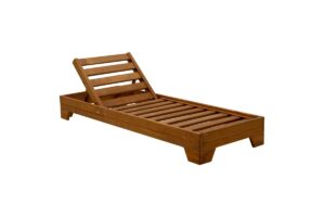 Ξαπλώστρα ξύλινη Rhodos, μασίφ ξύλο πεύκου 195x70x25cm Καρυδί- KORY4589