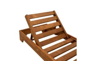 Ξαπλώστρα ξύλινη Rhodos, μασίφ ξύλο πεύκου 195x70x25cm Καρυδί- KORY4589