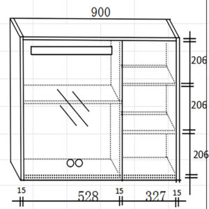 Καθρέφτης ERIETE LED 90cm χρ. ANTHRACITE κωδ. 3MERI090ANΤ