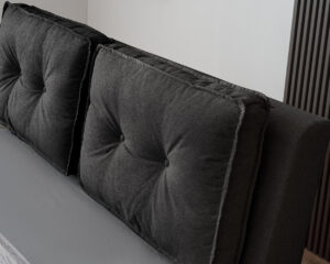 Υπέρδιπλο κρεβάτι Fenia για στρώμα 180x200cm με αποθηκευτικό χώρο & τελάρο, Μαύρο 213x232x118cm - AL-FIN458