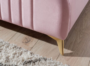 Υπέρδιπλο κρεβάτι Karina για στρώμα 180x200cm με τελάρο, Ροζ 194x227x105cm - AL-TUS458