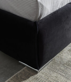 Διπλό κρεβάτι Amelina για στρώμα 140x200cm με αποθηκευτικό χώρο και τελάρο, Μαύρο 180x230x110cm - AL-FRE458