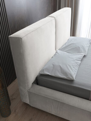 Διπλό κρεβάτι Vera για στρώμα 160x200cm με αποθηκευτικό χώρο & τελάρο, Μπεζ 196x240x100cm - AL-VOG458