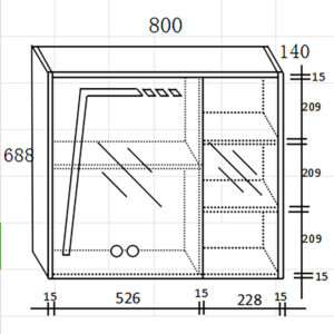 Καθρέφτης VICTORIA LED 80cm χρ. PETROL κωδ. 3MVIC080PET