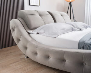 Διπλό κρεβάτι Jeremy για στρώμα 140x200cm με τελάρο, Γκρι 180x240x95cm - AL-JER458