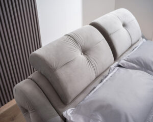 Διπλό κρεβάτι Jeremy για στρώμα 140x200cm με τελάρο, Γκρι 180x240x95cm - AL-JER458