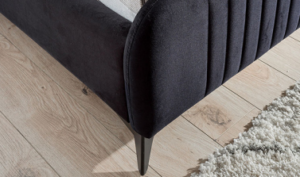 Υπέρδιπλο κρεβάτι Karina για στρώμα 180x200cm με τελάρο, Μαύρο 194x227x105cm - AL-TUS458