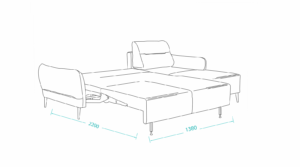 Γωνιακός καναπές - Κρεβάτι Palman 252x110x90cm Γκρι - Δεξιά Γωνία - BOG4589