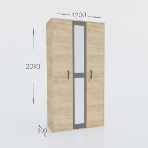 Ντουλάπα Viva 2D Χρυσό Δρυς-Γραφίτης 120x50x209cm