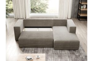 Γωνιακός καναπές - Κρεβάτι Striper με αποθηκευτικό χώρο, 255x161x91cm, Μουσταρδί - Δεξιά Γωνία - PL2334