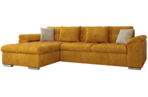 Γωνιακός καναπές - κρεβάτι Liani με αποθηκευτικό χώρο, 280x160x76cm, Μουσταρδί - Αριστερή Γωνία - PL7809