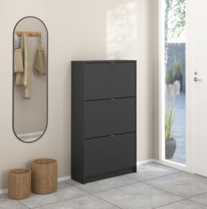 Shoes παπουτσοθήκη με 3 πτυσσόμενες πόρτες ( έως 18 ζευγάρια παπούτσια )  70,3x24x123,6εκ. Γκρι