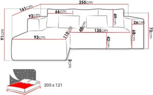 Γωνιακός καναπές - Κρεβάτι Striper με αποθηκευτικό χώρο, Γκρι - Αριστερή Γωνία - PL4567