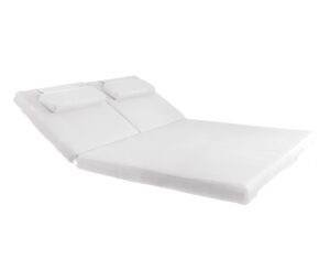 Μαξιλάρι ξαπλώστρας διπλό Tinos 206x156x10cm με δερματίνη Λευκή- BIO1900