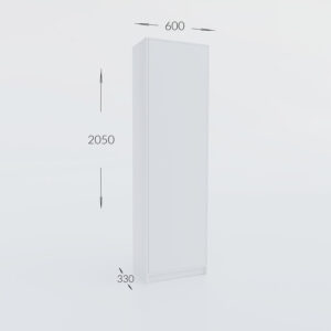 Ντουλάπα Sara Γκρι 60x33x205cm