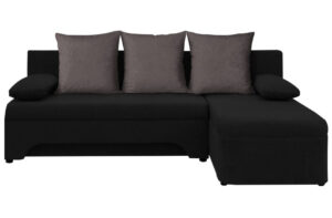 Γωνιακός καναπές - κρεβάτι Ramo αναστρέψιμος με αποθηκευτικό χώρο , 191x142x83cm, Μαύρο και Γκρι - PL0274