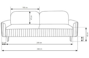 Καναπές - κρεβάτι Art με αποθηκευτικό χώρο , 244x102x92cm, Εκρού - PL1457