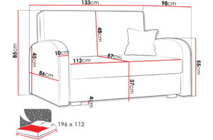 Καναπές - κρεβάτι Viva Soft με αποθηκευτικό χώρο , 133x98x85cm , Μπεζ - PL2091