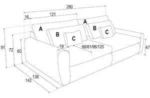 Καναπές - Κρεβάτι Τριθέσιος Lato με αποθηκευτικό χώρο , 280x142x91cm , Γκρι ανοιχτό - PL4527