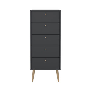 Bodo συρταριέρα ψηλή με 5 συρτάρια 50x39x120εκ Γκρι