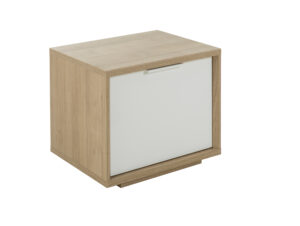 Manae κομοδίνο με ένα συρτάρι 47x42x36εκ. Natural Chestnut / Λευκό