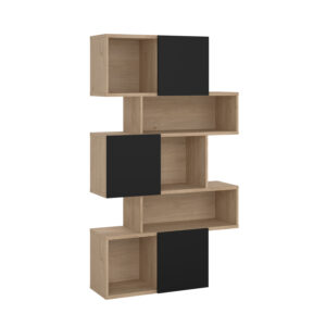 Maze βιβλιοθήκη με 3 ντουλάπια 95,5x31,5x166εκ. Jackson Hickory / Μαύρο