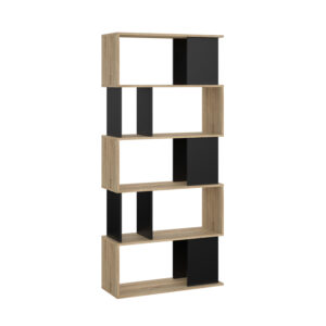 Maze βιβλιοθήκη 80x29,5x173,5εκ. Δρυς / Μαύρο