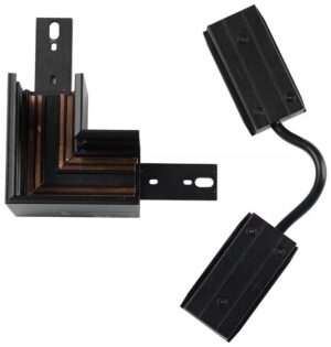 V-TAC Σύνδεσμος Ράγας Φωτιστικών Γωνία Μαύρος για Σποτ σε Μαύρο Χρώμα 7972