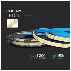 V-TAC Ταινία Led 24V 10W COB 421LEDS/m 120° Φυσικό Λευκό IP20 2668 (5 μέτρα)