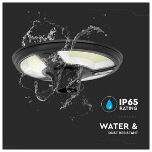 V-TAC Ηλιακό Φωτιστικό Κήπου LED SMD 7.5W Αδιάβροχο IP65 1000lm 120° με Αισθητήρα RF και Χειριστήριο Ψυχρό Λευκό Μαύρο Σώμα 5151