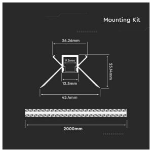 V-TAC Προφίλ Αλουμινίου για Ταινίες LED Γυψοσανίδας Γωνιακό Εσωτερικά 2m Ασημί 3362
