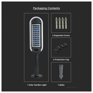 V-TAC Ηλιακό Φωτιστικό Κήπου LED SMD 2σε1 5W με Αισθητήρα Μέρας-Νύχτας και Κίνησης Αδιάβροχο IP65 400lm 120° Ζεστό Λευκό Μαύρο Σώμα 6666
