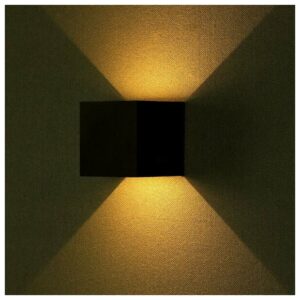 V-TAC Επιτοίχιο Φωτιστικό LED 5W 230V 5°-120° 700lm IP65 Τετράγωνο Up-Down Μαύρο Φυσικό Λευκό 217087