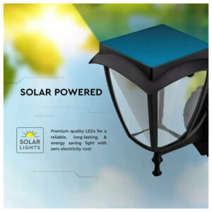 LED SOLAR WALL LAMP 3000K+6000K MATT BLACK BODY