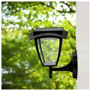 LED SOLAR WALL LAMP 3000K+6000K MATT BLACK BODY