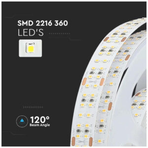 V-TAC Ταινία LED SMD 24V 30W 2850lm/m 360LEDs/m 120° IP20 Φυσικό Λευκό 212581 (5 μέτρα)