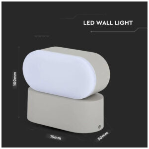 V-TAC Φωτιστικό Τοίχου Απλίκα Κινητή Γκρι 6W IP65 Φως Ημέρας 218291