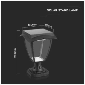 V-TAC Ηλιακό Φωτιστικό Κήπου LED 2W 110lm 170° Αδιάβροχο IP44 Επιτοίχιο 3σε1 Ζεστό + Φυσικό + Ψυχρό Λευκό Μαύρο Ματ Σώμα 2889