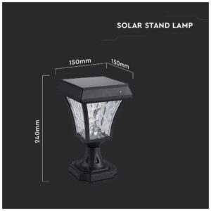 V-TAC LED ηλιακό φωτιστικό κήπου 2W IP65 CCT με μαύρο σώμα 2890