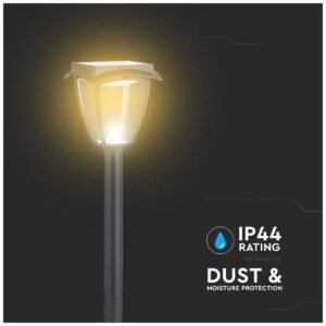 V-TAC LED ηλιακό φωτιστικό κήπου δαπέδου 2W IP65 CCT με μαύρο σώμα 2891