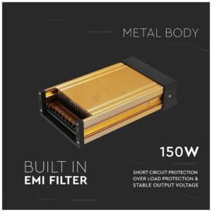 V-TAC Τροφοδοτικό Μεταλλικό/Πλαστικό IP45 DC:12V 150W 3231