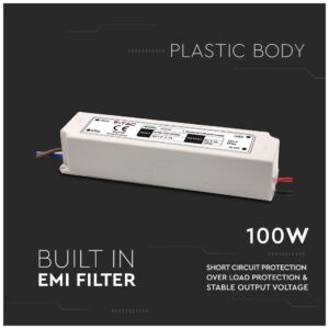 Τροφοδοτικό Αδιάβροχο Πλαστικό IP67 για LED 100W 8A 12V 3236