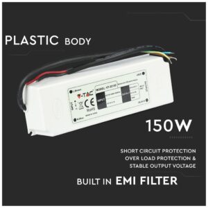 V-TAC Τροφοδοτικό Αδιάβροχο IP67 DC:12V 150W PRO 3250