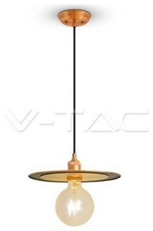 Κρεμαστό Φωτιστικό V-TAC Μεταλλικός Δίσκος Rose Gold με ντουί Ε27 3751
